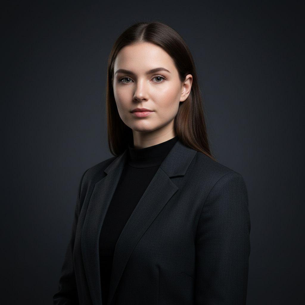 Профессиональный портрет сооснователя healthtech-стартапа на тёмном фоне